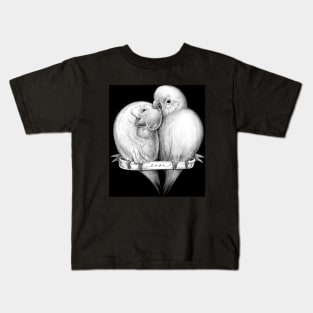 Cute parrots_black Kids T-Shirt